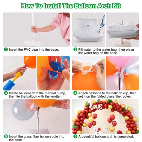 Buy Heymate Balloon Arch Kit Ft Tall Ft Wide Adjustable Balloon