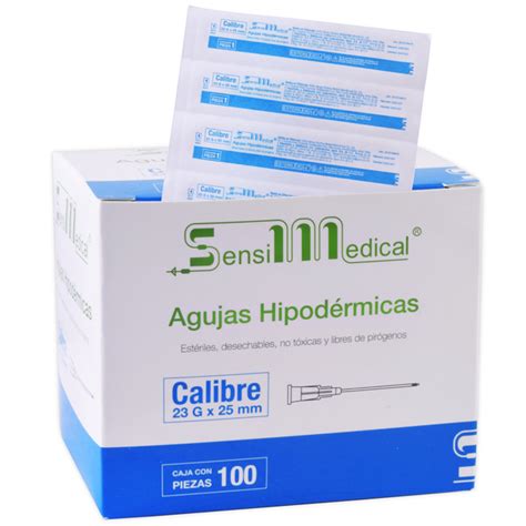 Medically Aguja Hipodermica Caja C 100 Pzas 23x25 Azul Farmacia A