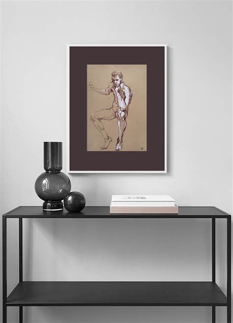 Nude Male Figure Original Sketch Drawing Nude Man Homoerotic Etsy