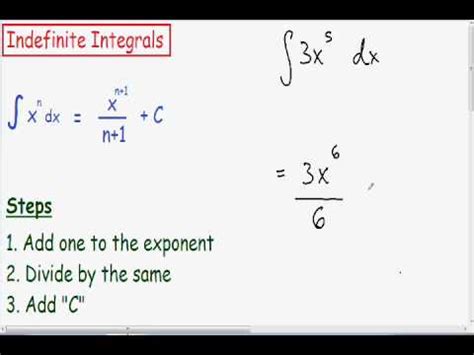 Indefinite Integrals - YouTube