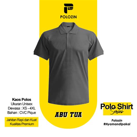 Jual Polozin Kaos Poloshirt Kerah Polos Pria Wanita CVC Pique Polo