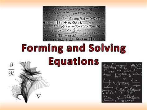 Forming And Solving Equations Teaching Resources