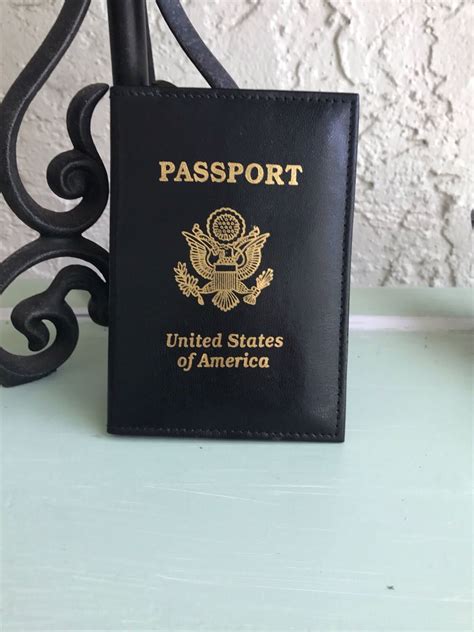 Vintage Passport Cover Black Passport Cover Leather Passport Etsy Leather Passport Cover