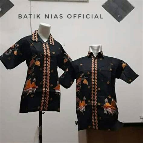 Jual Batik Nias Batik Nias Atasan Motif Rumah Adat Beo Hitam Ng W E