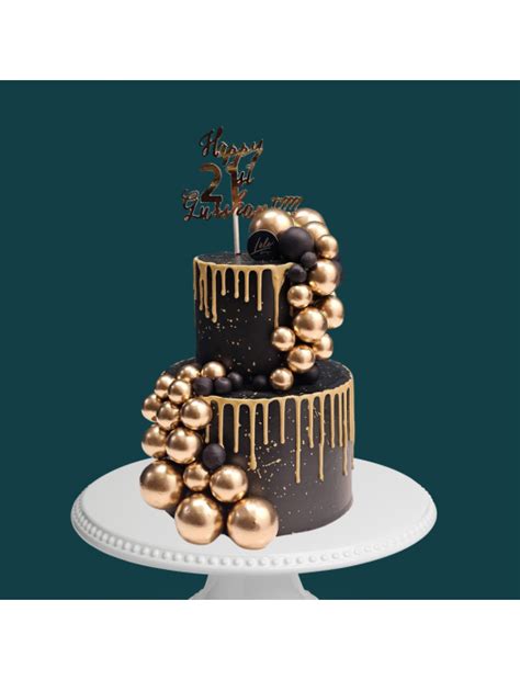 Elegant Black And Gold Cake In Singapore Luxury Custom Cakes For