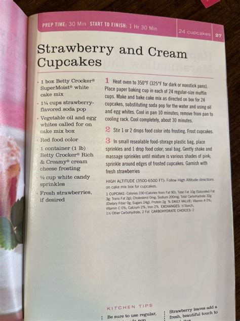 Strawberry And Cream Cupcakes Strawberries And Cream Betty Crocker Recipes Recipe Book