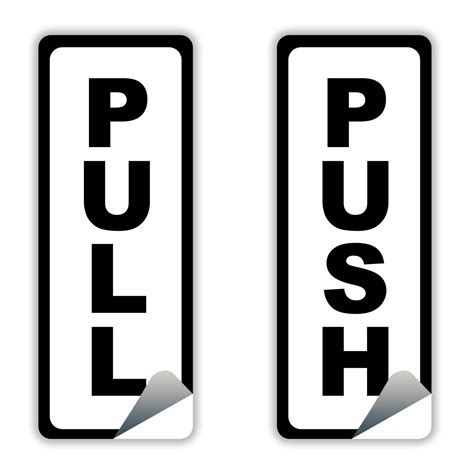 4x Push Pull Door Vertical Sticker Sign For To Open And Close Etsy