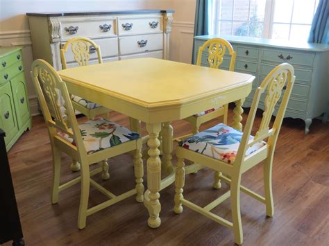 Chrissie S Collection Painted Dining Table Yellow Kitchen Tables