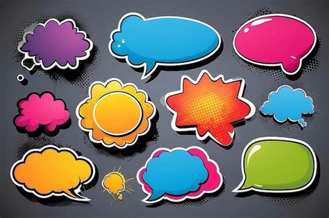 Premium Photo Set Of Comic Speech Bubbles In Colors