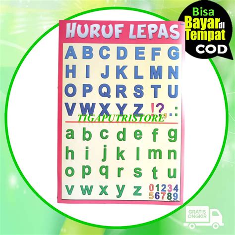 Jual Poster Edukasi Belajar Anak Balita Mengenal Huruf Lepas Abcd