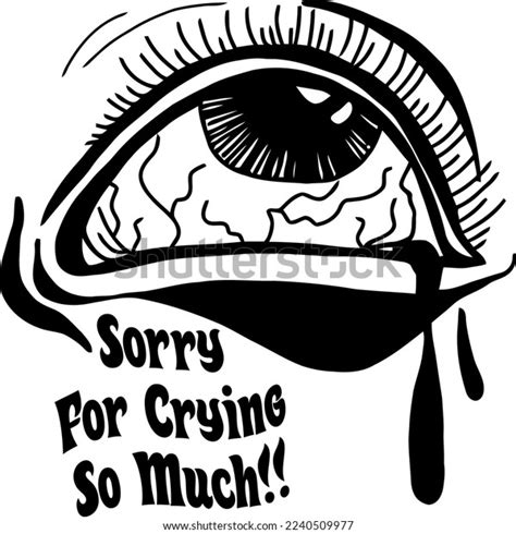 Cute Eye Crying Tattoo Style Silhouette Stock Vector Royalty Free