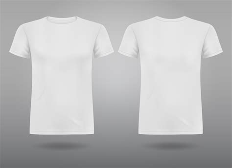 Plantilla De Camiseta Blanca En Blanco Para Hombres De Dos Lados