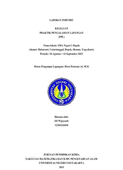 Laporan Individu Kegiatan Praktik Pengalaman Lapangan Ppl