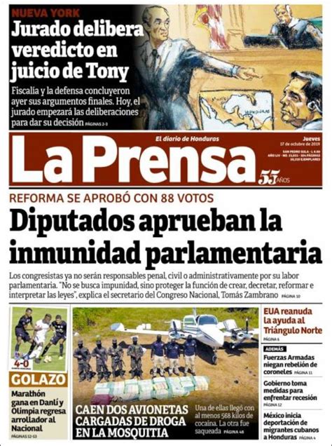 Periódico La Prensa Honduras Periódicos De Honduras Edición De