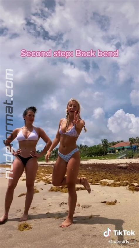 Sexy Cassidy Thompson In Bikini At The Beach While Doing Fitness Exercises Nudeformat