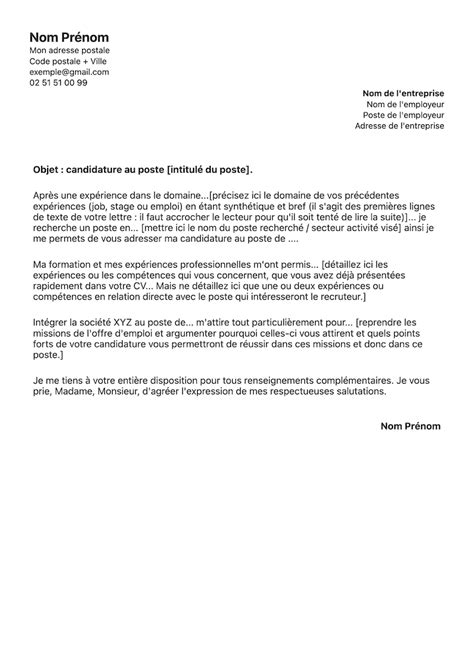 Lettre De Motivation Exemple Et Mod Le Gratuit T L Charger