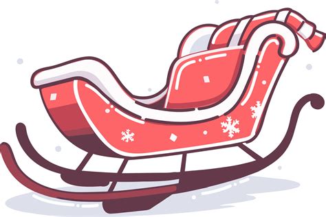 christmas Santa sleigh in flat style isolated on background 25664746 PNG