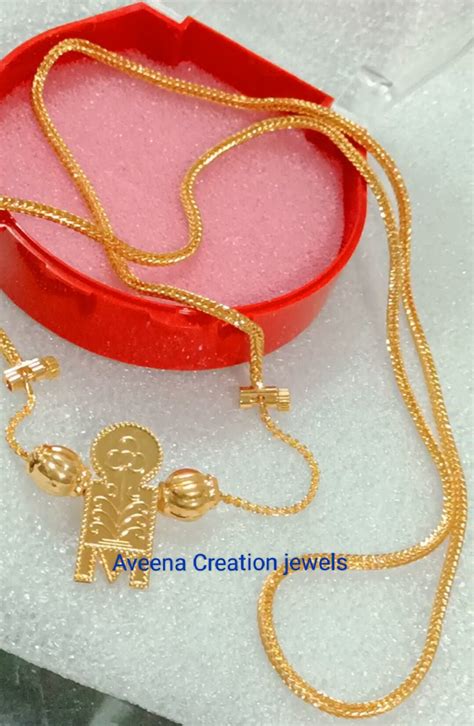 Aveena Creation Thennai Thali Set Chain Necklace Gold Plated Not