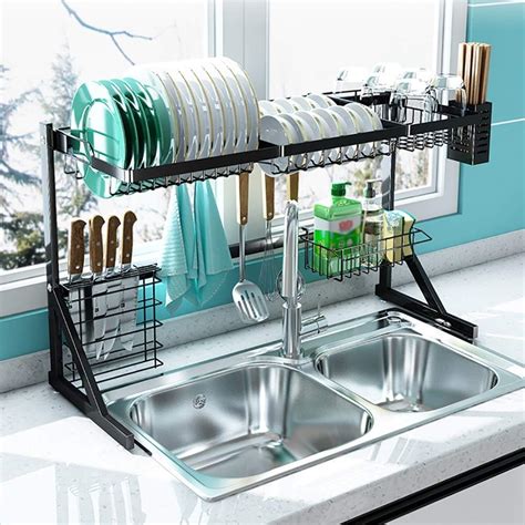 Estante Para Secar Platos Sobre Fregadero Escurridor De Acero