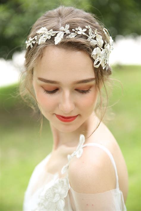 Diadema de novia floral diadema de boda de flores diadema de Etsy España