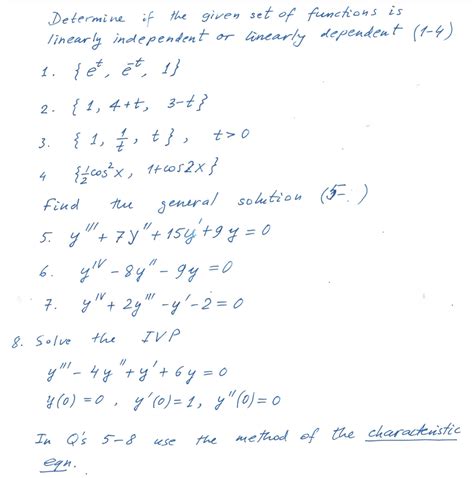 Solved Determine If The Given Set Of Functions Is Linearly