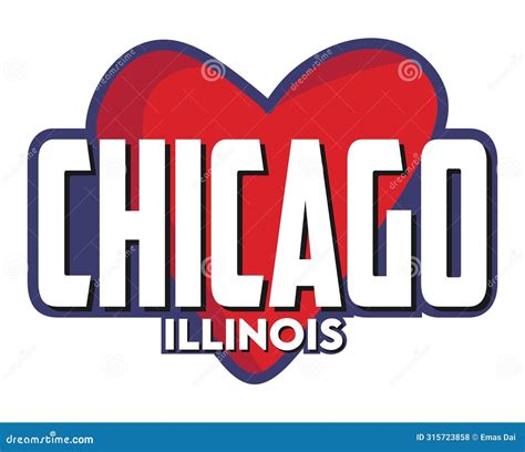 Chicago Illinois United States Of America Stock Illustration