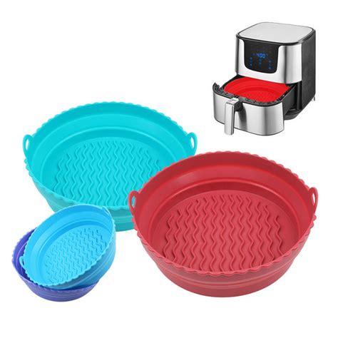 BPA Free Food Safe Reusable Non Stick Round Air Fryer Silicone Pot