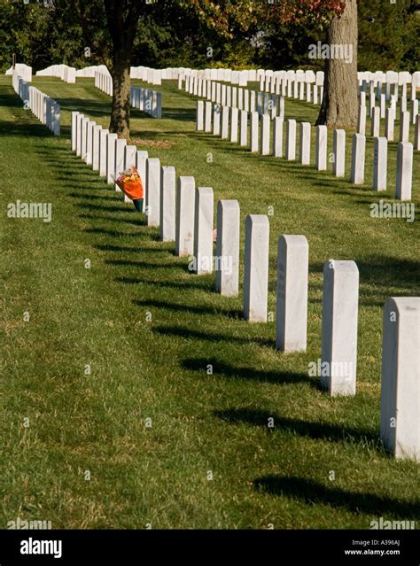 Camp Butler National Cemetery Near Springfield Illinois Stock Photo