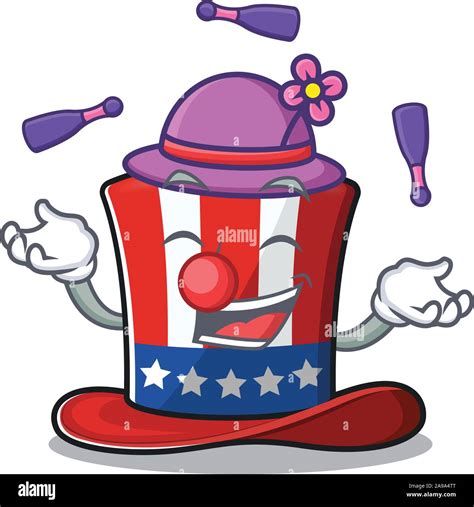 Character Uncle Sam Hat With The Juggling Stock Vector Image And Art Alamy