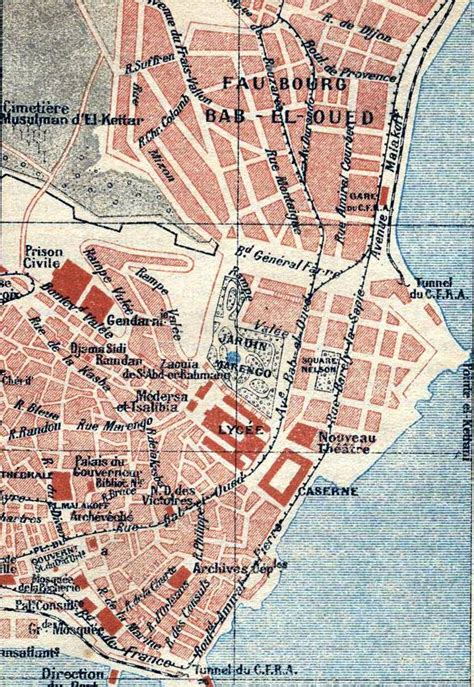 Plan 1915 Voies Tramways Alger Roi Fr