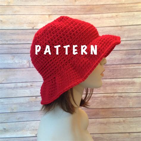 Pattern Crochet Floppy Brim Sun Hat Cloche Hat Crochet Etsy