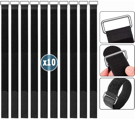 Sangles Scratch 40 PCS Attache Cable Noir 2 Cm X 35 Cm 30 Cm 20 Cm 15