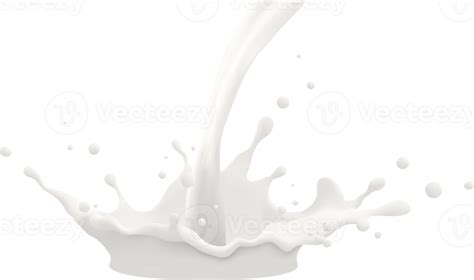 Milk Jet Milky Splash Realistic Liquid White Splash On Isolated