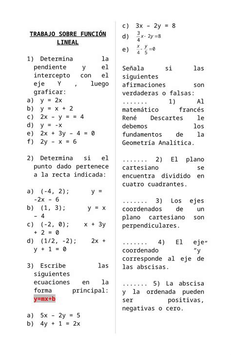 Doc Trabajo Sobre Funci N Lineal Dokumen Tips