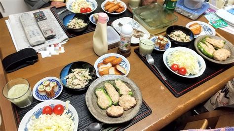 2023 05 13土 晩ゴハンは実家でピーマンと椎茸の肉詰め定食を作って乾杯 まいにちごはん