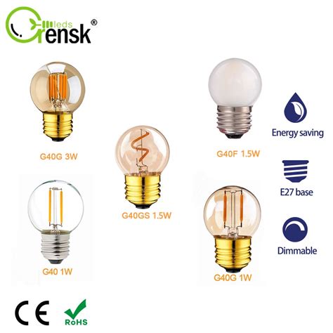 G E Led Mini Globe Light Bulb W W Edison Filament Bulb Warm White