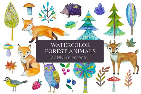 Watercolor forest animals (1782069)