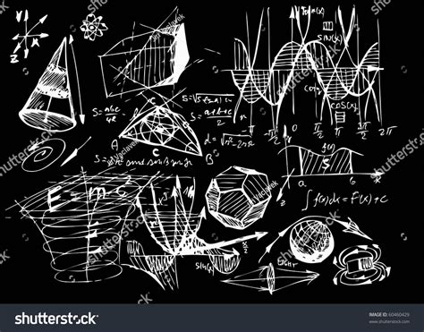 Hand Drawn Math Symbols On The Blackboard Royalty Free Stock Vector