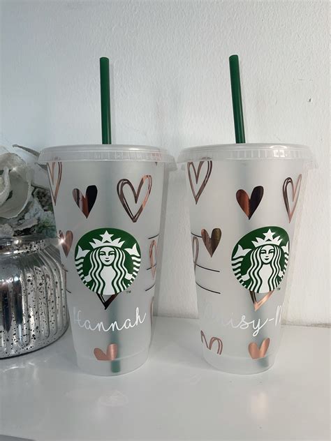 Personalised Starbucks Reusable Cold Cup 24oz With Lid And Etsy