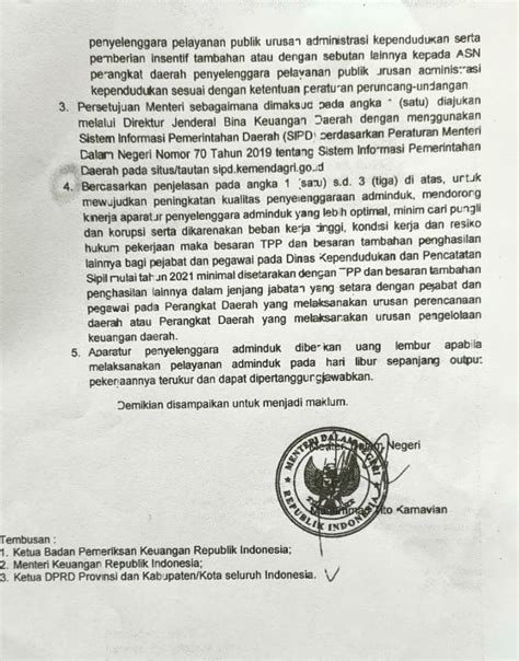 Pemda Wajib Tahu Surat Mendagri Soal Tpp Disdukcapil Setara Asn