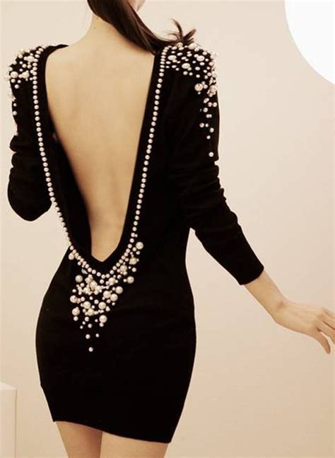 Deep V Back Beading Mini Evening Party Dress On Luulla