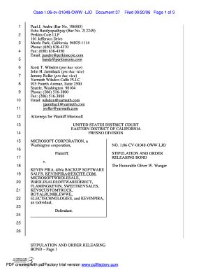 Fillable Online Gpo Bstipulationb And Borderb Releasing Bond Page