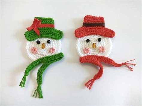 Crochet Snowman Applique Pattern | Bohemian Cat