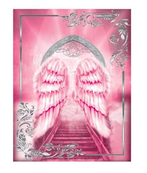 Pink And Silver Heavens Gate Memorial PNG Drop In Photo For Funeral RIP