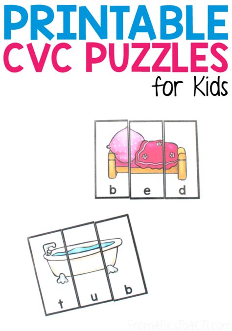 Printable Cvc Word Puzzles From Abcs To Acts