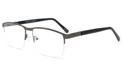 Semi Rimless Square Eyeglasses(Black)