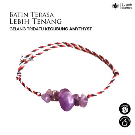 Jual Gelang Tridatu Batu Alam Kecubung Asli Amethyst Original Khas Bali