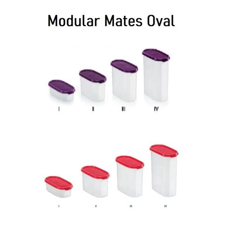 Modular Mates Oval Tupperware Bekas Kedap Udara Bekas Gula Cereal