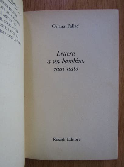 Oriana Fallaci Lettera a un bambino mai nato Cumpără