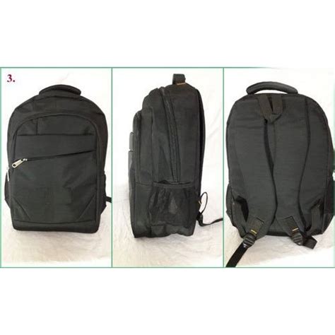 Matty Polyster Nylon Black Plain Laptop Backpack Bag Capacity 15 20